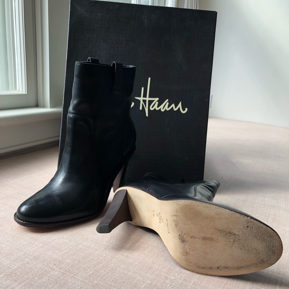 Black Cole Haan high heeled booties (Air Kendall)